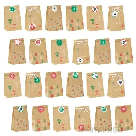 kalendarz adwentowy diy torebki z niespodzianka partypal 1 kompl