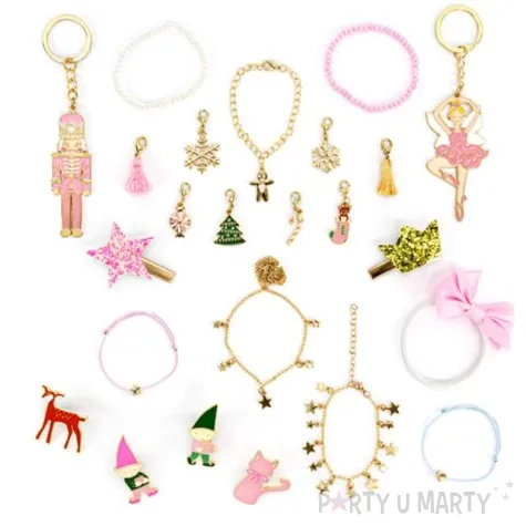 kalendarz adwentowy szkatulka z bizuteria rozowa partydeco