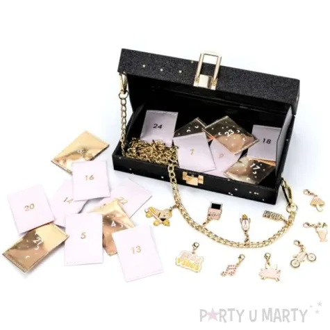 kalendarz adwentowy torebka deluxe czarna partydeco