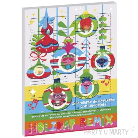 kalendarz adwentowy trolle z czekoladkami mix dekora