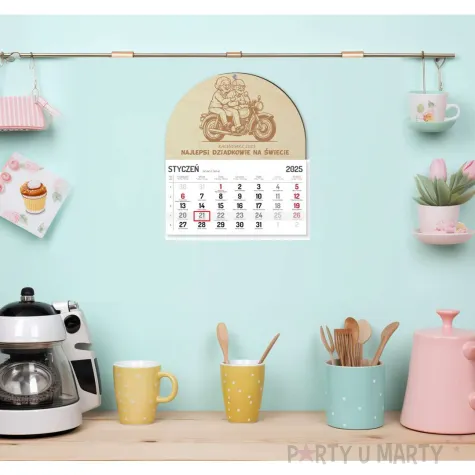 kalendarz dzien babci i dziadka motocykl 28x32 cm