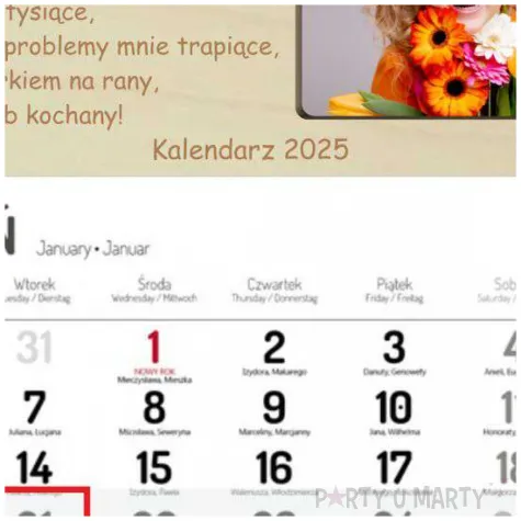 kalendarz dzien dziadka ze zdjeciem 29x26 cm