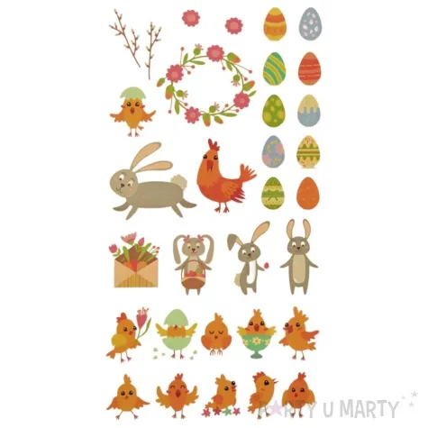 kalkomania wodna wielkanocne pisanki z zajacem brewis