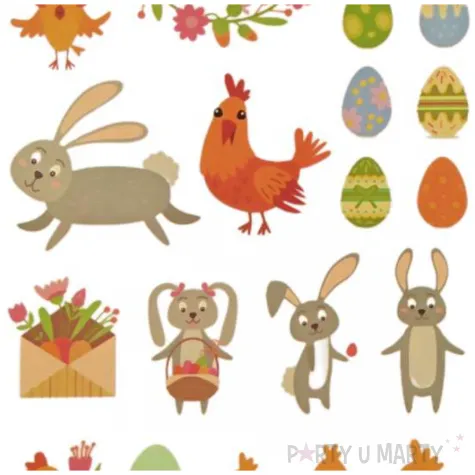 kalkomania wodna wielkanocne pisanki z zajacem brewis