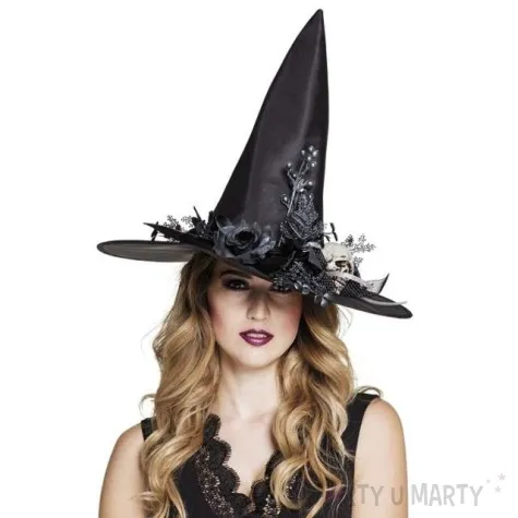 kapelusz atlasowa czarownica czarny boland