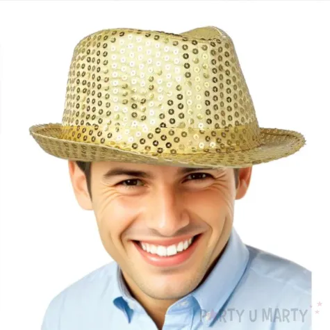 kapelusz cekiny zloty godan