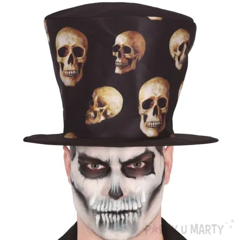 kapelusz cylinder czaszki czarny guirca