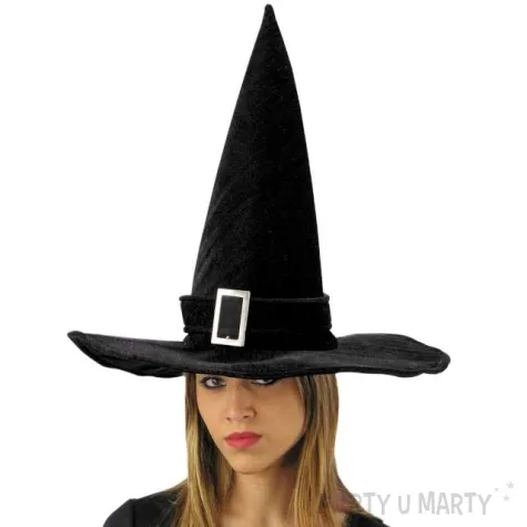 kapelusz czarownica aksamit czarny carnival toys