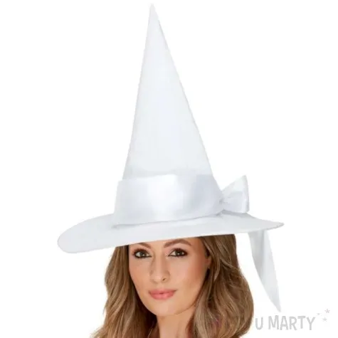 kapelusz czarownica deluxe z kokarda bialy smiffys