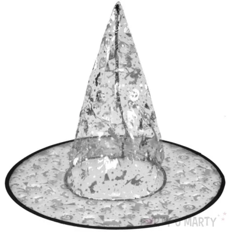 kapelusz czarownica dynie i nietoperze srebrny arpex