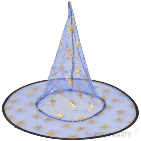 kapelusz czarownica pajaczki niebieski arpex