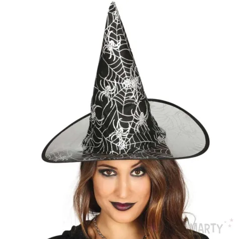 kapelusz czarownica pajeczyna czarny guirca