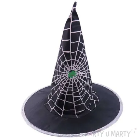 kapelusz czarownica pajeczyna czarny tropic