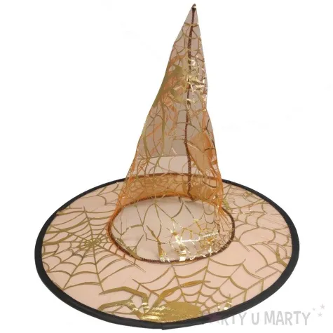 kapelusz czarownica pajeczyna pomaranczowy arpex 39 cm