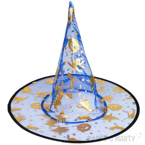 kapelusz czarownica przezroczysty niebieski czakos