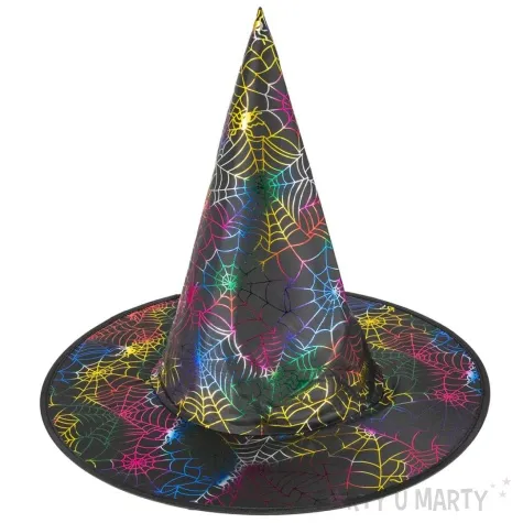 kapelusz czarownica teczowe pajeczyny partypal