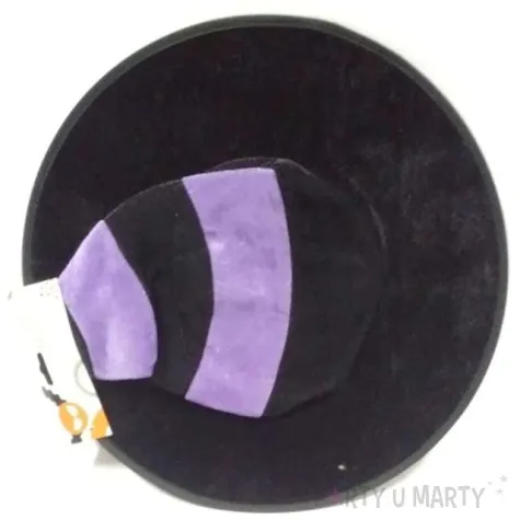 kapelusz czarownica welurowa w paski czarno fioletowy arpex