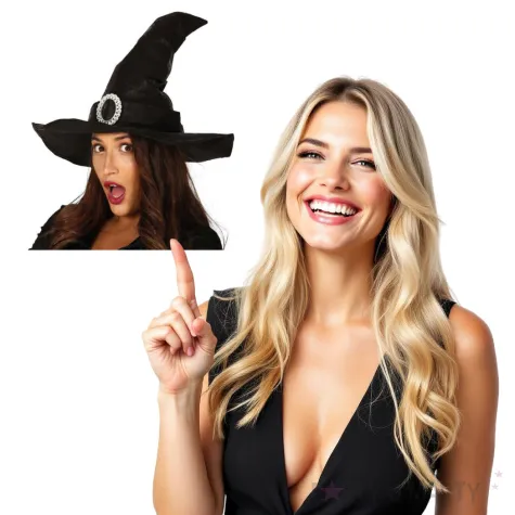 kapelusz czarownica z brosza guirca