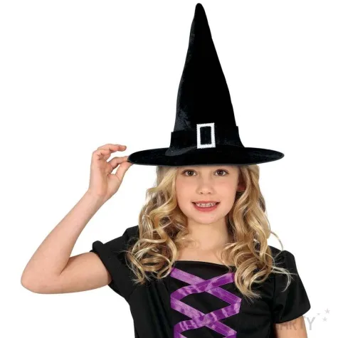 kapelusz czarownica z klamra czarny guirca