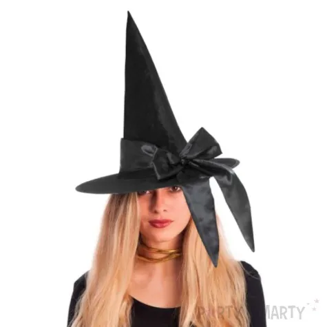 kapelusz czarownica z kokarda czarny smiffys