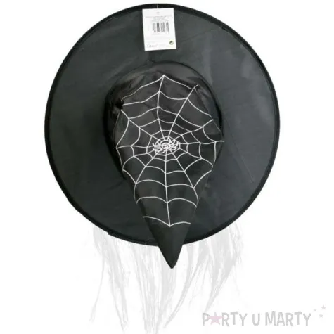 kapelusz czarownica z pajeczyna i wlosami czarny arpex