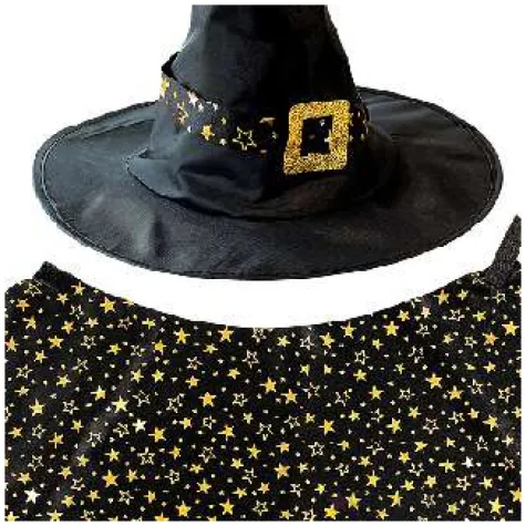 kapelusz czarownica z peleryna czarny widmann