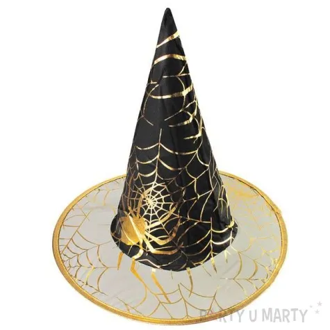 kapelusz czarownica zloty kraszek