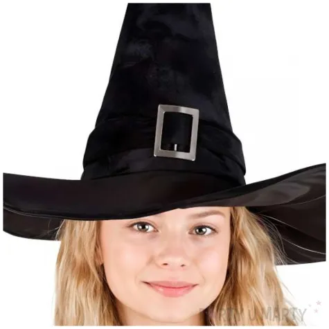 kapelusz czarownicy dla dzieci welurowy z klamra