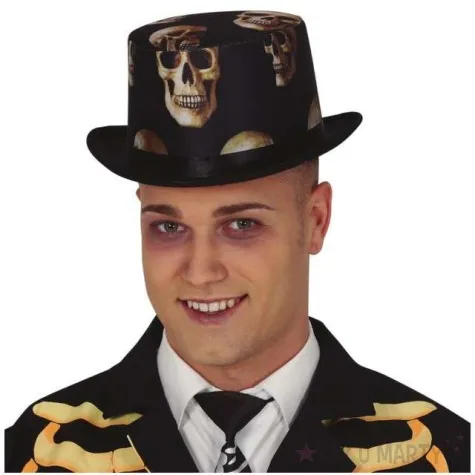 kapelusz czaszki czarno bialy guirca