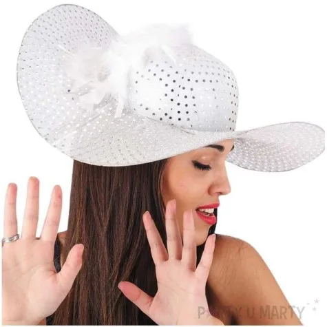kapelusz dama bialy carnival toys