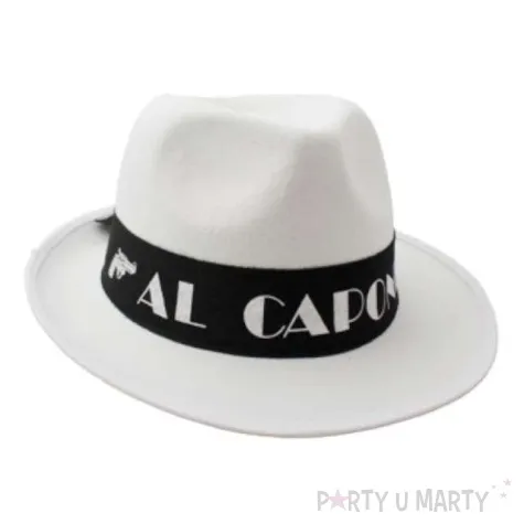 kapelusz gangster al capone bialy