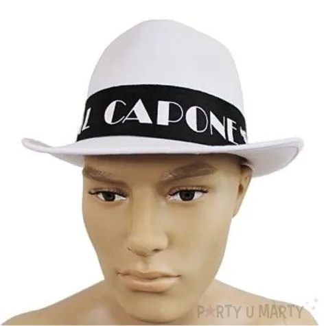 kapelusz gangster al capone bialy