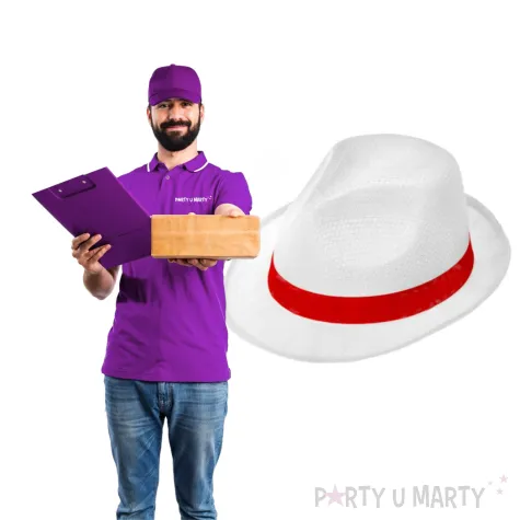 kapelusz kibic bialo czerwoni bialy arpex