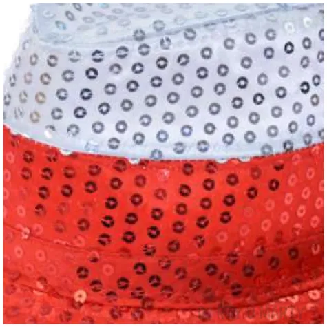 kapelusz kibic z cekinami bialo czerwony arpex