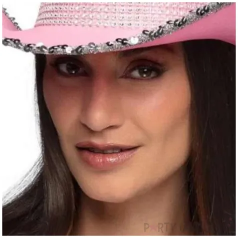 kapelusz kowboj cekiny rozowy boland