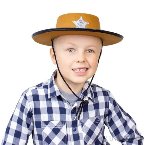 kapelusz kowboj z gwiazda brazowy roz s