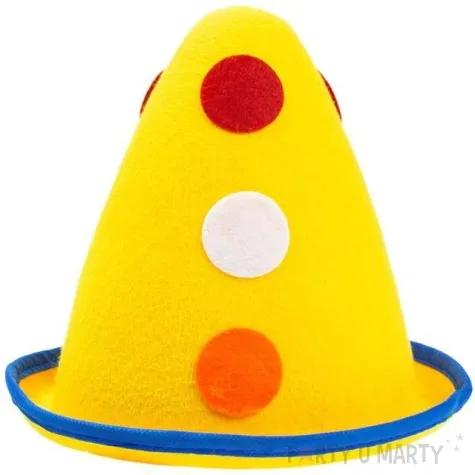 kapelusz kropki kolorowe zolty filcowy godan