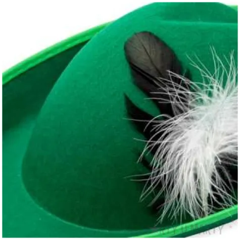 kapelusz mysliwy z piorkiem zielony kraszek