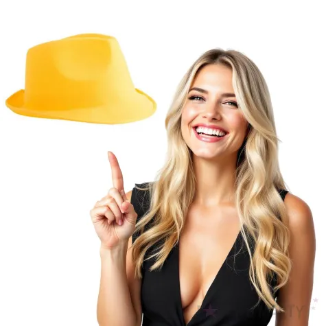 kapelusz neon fedora zolty funny fashion