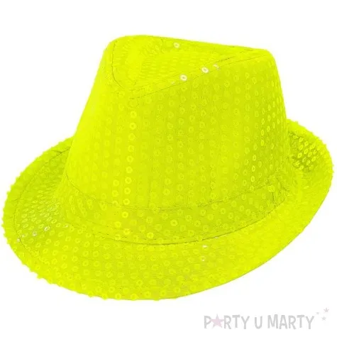 kapelusz neon fedora zolty widmann