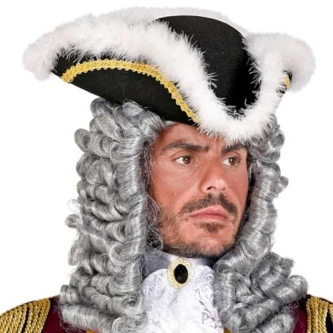 kapelusz pirat trikorn z koronka i puchem widmann