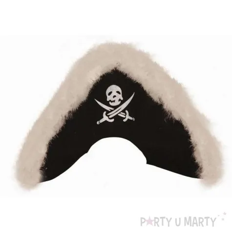 kapelusz pirat trikorn z puchem partytino