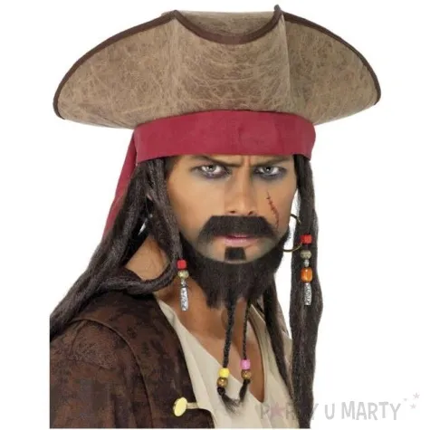 kapelusz pirat z dredami smiffys