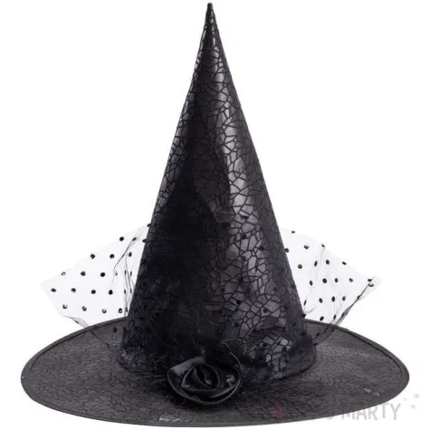 kapelusz roza z koronka czarny carnival toys