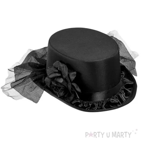 kapelusz roza z tiulem czarny widmann