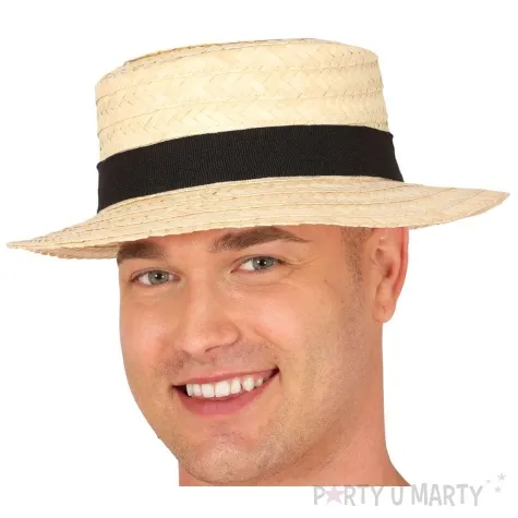kapelusz slomkowy z czarnym paskiem guirca
