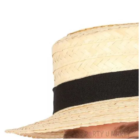 kapelusz slomkowy z czarnym paskiem guirca