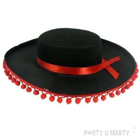 kapelusz sombrero z pomponikami