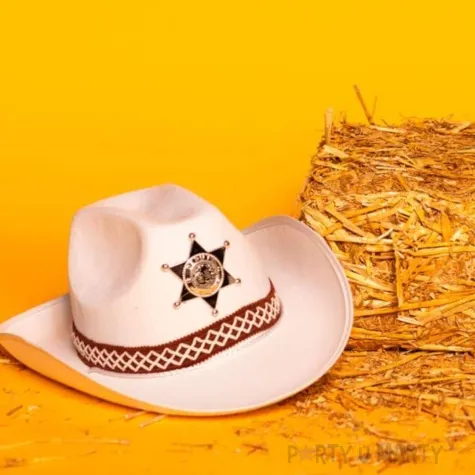 kapelusz szeryf bialy partytino