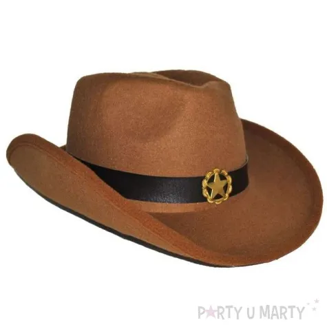 kapelusz szeryf kowboj brazowy funny fashion